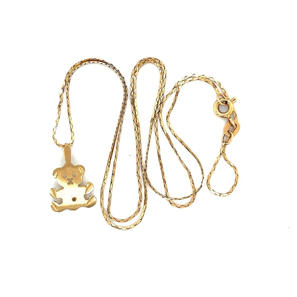14K Gold Bear Necklace - Picture 2 of 5